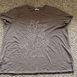 Maurices Charcoal Floral Script Tee